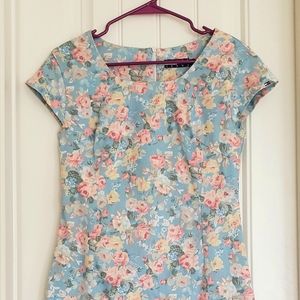 Floral print elegant midi dress sized L